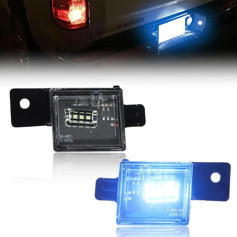 GSOWO LED License Plate Lights Fit for 2014-2023 Chevy Silverado GMC Sierra 1500 2500HD 3500HD Pickup Truck, Led Rear Tag Lamp for 2015-2022 Colorado,2015-2022 GMC Canyon, 6000K Bule Light, 2 Pcs - Image 1